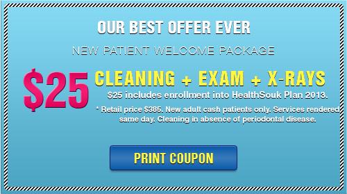 Our Best Offer Ever - New Patient Welcome Package - $25 cleaning + exam + X-rays - 